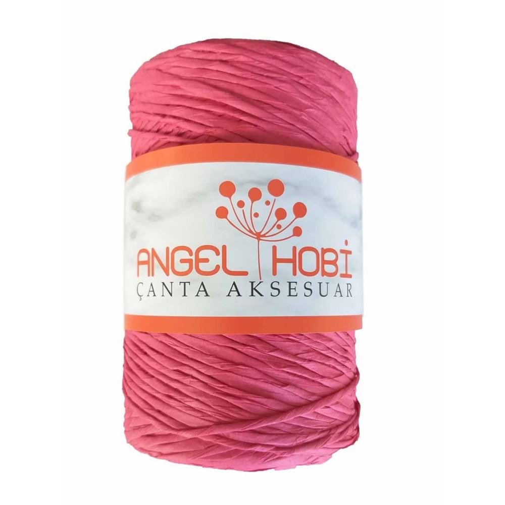 Çanta Aksesuar Fuşya Renk Bükümlü Rafya