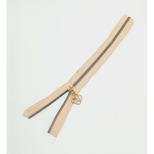 Çanta Aksesuar Başlıklı Fermuar 30 Cm Light Gold Metal Somon