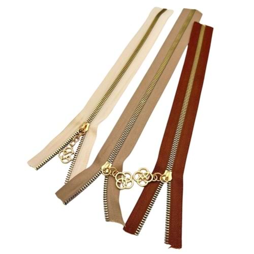 Çanta Aksesuar Başlıklı Fermuar Set 30 Cm Light Gold Metal (Taba, Krem, Bej)
