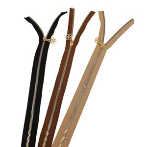 Çanta Aksesuar Başlıklı Fermuar Set 45 Cm Light Gold Metal 3 Adet (Bej, Taba, Siyah)