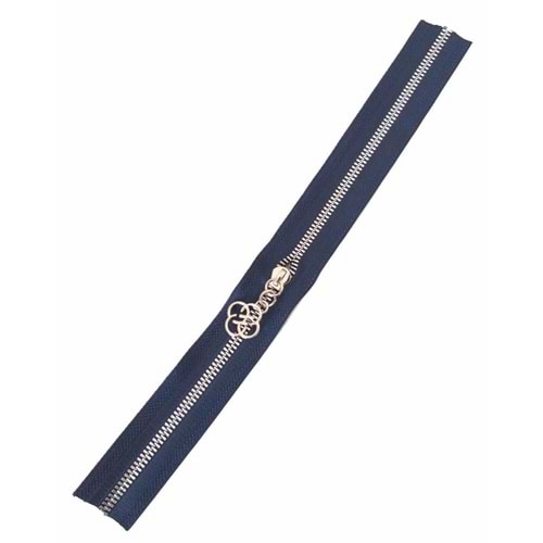 Çanta Aksesuar Başlıklı Fermuar 30 Cm Gümüş Metal Lacivert