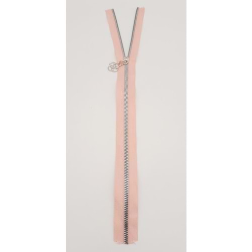 Çanta Aksesuar Başlıklı Fermuar 40 Cm Gümüş Metal Pudra