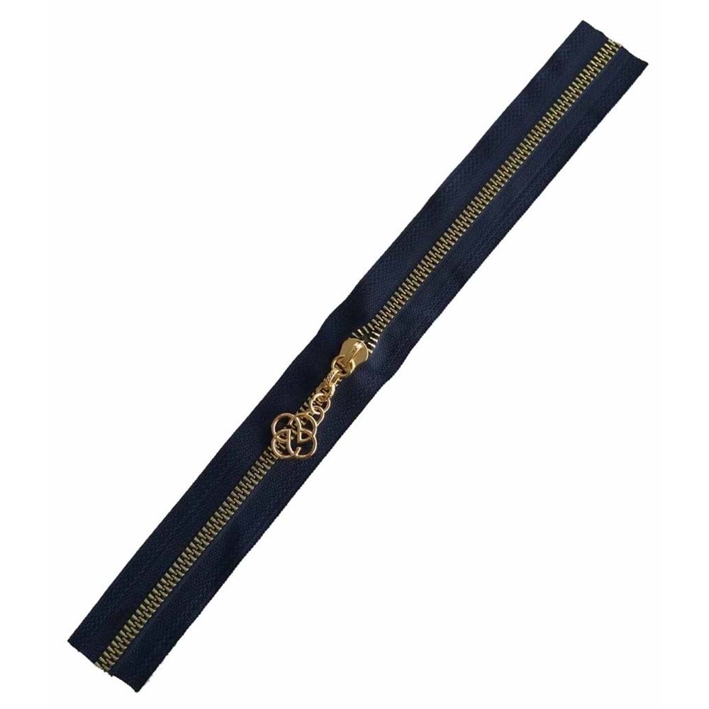 Çanta Aksesuar Başlıklı Fermuar 40 Cm Light Gold Metal Lacivert