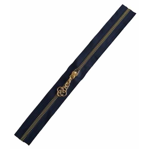 Çanta Aksesuar Başlıklı Fermuar 30 Cm Light Gold Metal Lacivert