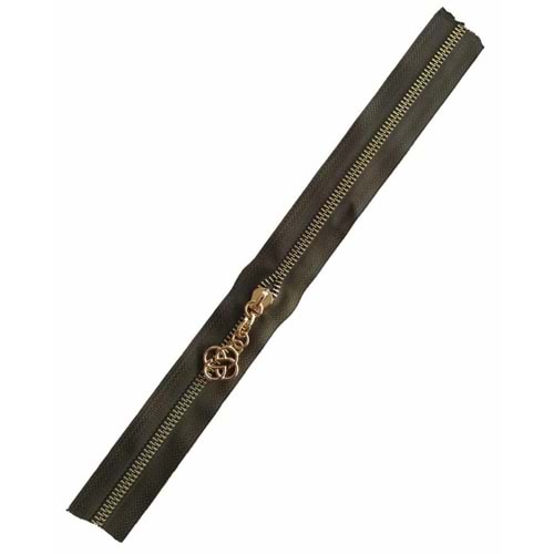 Çanta Aksesuar Başlıklı Fermuar 30 Cm Light Gold Metal Haki