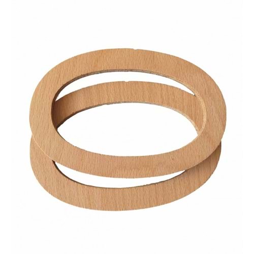 Çanta Aksesuar Bizim Ahşap Oval Çanta Sapı Açık Renk