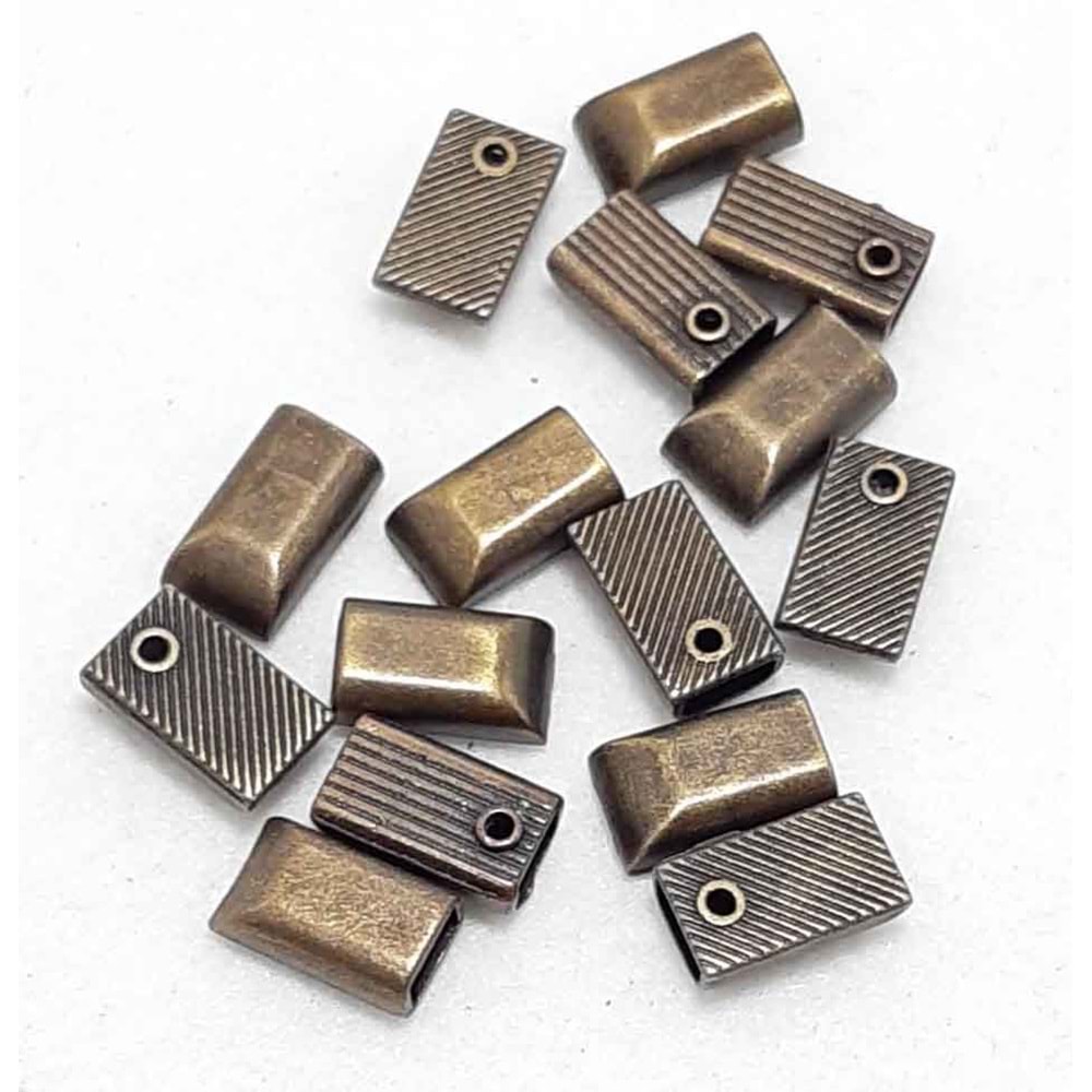 Çanta Aksesuar Antik Renk Fermuar Stop, Büzgü Ucu (10 Adet)