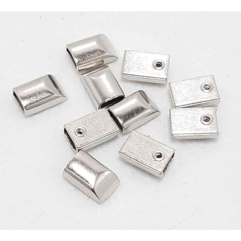 Çanta Aksesuar Gümüş Renk Fermuar Stop, Büzgü Ucu (10 Adet)