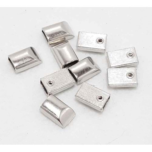 Çanta Aksesuar Gümüş Renk Fermuar Stop, Büzgü Ucu (10 Adet)
