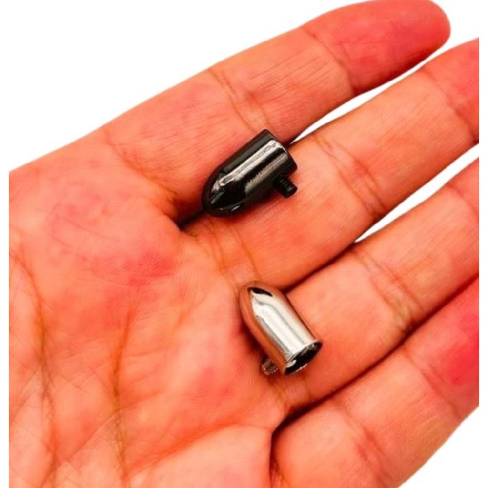 Çanta Aksesuar Gümüş Renk Büzgü Ucu 2 Adet