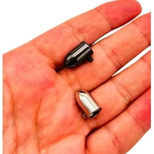 Çanta Aksesuar Gümüş Renk Büzgü Ucu 2 Adet