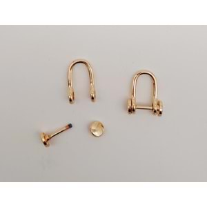 Çanta Aksesuar Light Gold Renk Vidalı Kulpluk 2 Adet