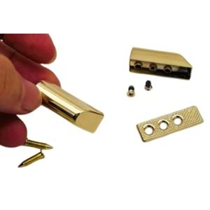 Çanta Aksesuar 8 Mm Light Gold Renk Vidalı Kulpluk 2 Adet