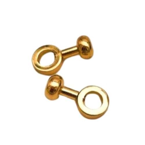 Çanta Aksesuar 2 Cm Light Gold Renk Vidalı Halka Kulpluk 2 Adet