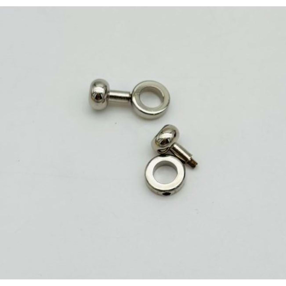 Angel Çanta Aksesuar 2 Cm Gümüş Renk Vidalı Halka Kulpluk 2 Adet