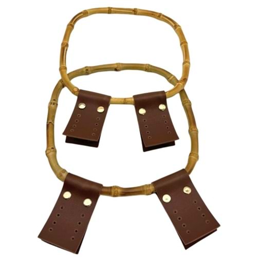Çanta Aksesuar 18 Cm Derili Gerçek Bambu Çanta Sapı