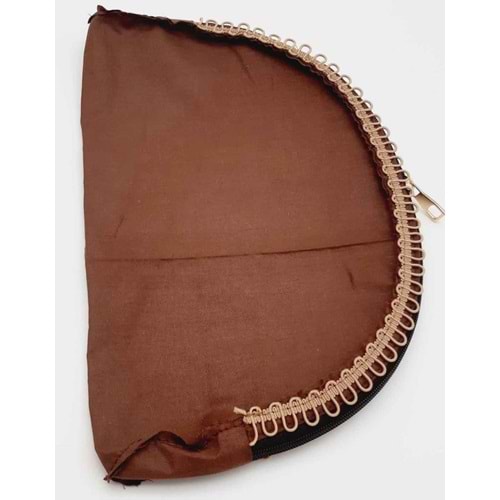 Çanta Aksesuar D Model 30X20 Cm Dikilmiş Fermuarlı Astar Koyu Kahve Renk