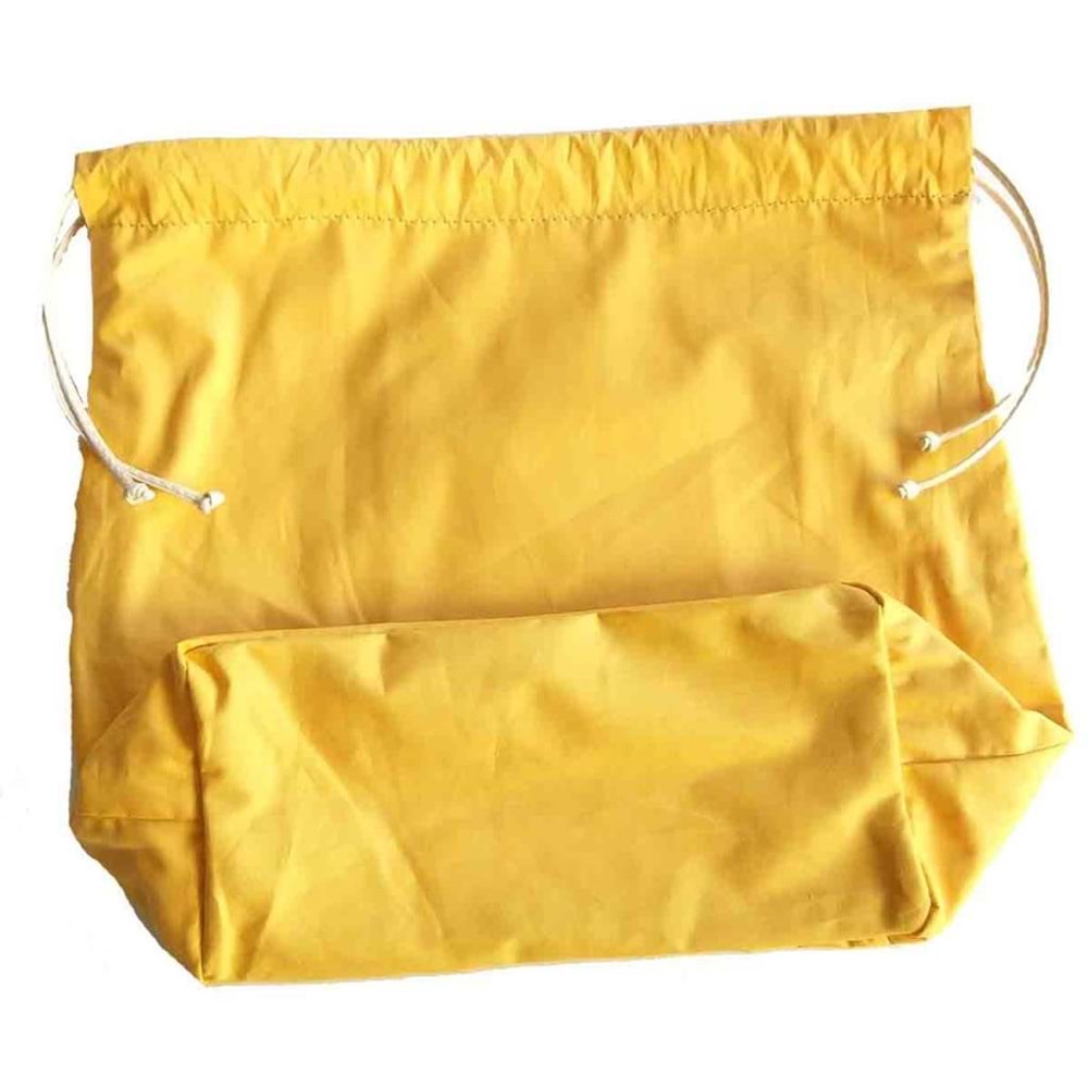 Çanta Aksesuar Örgü Çantaya Hazır Astar Tabanlı Büzgülü 22X12Cm Hardal