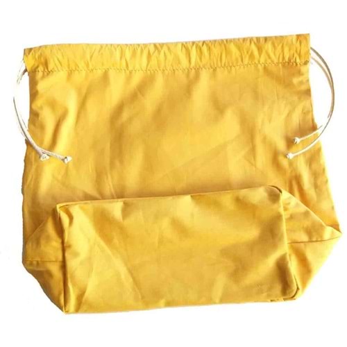 Çanta Aksesuar Örgü Çantaya Hazır Astar Tabanlı Büzgülü 22X12Cm Hardal