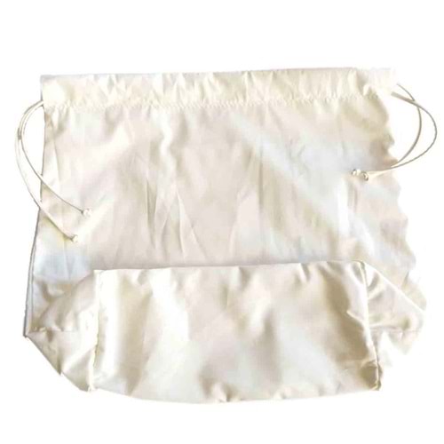 Çanta Aksesuar Örgü Çantaya Hazır Astar Tabanlı Büzgülü 22X12Cm Krem