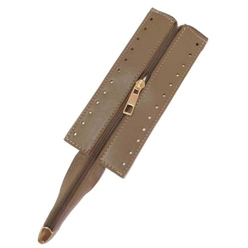 Çanta Aksesuar Vizon Renk 17 Cm Derili Fermuar