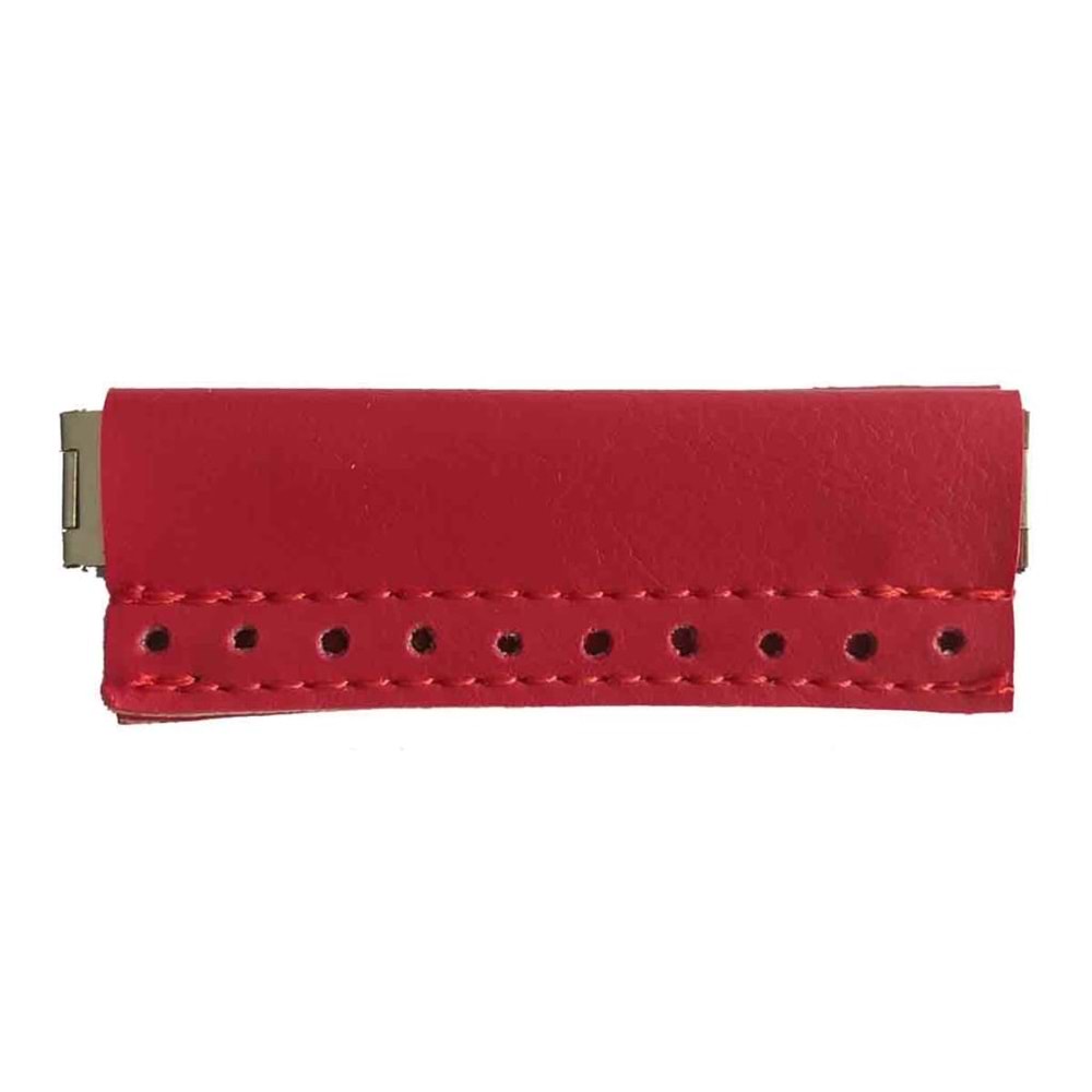 Çanta Aksesuar Derili Mini Metal Çanta Ağzı Kırmızı 9X3 Cm