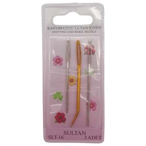Çanta Aksesuar 3 Lü Kanvas Örgü ve Yün İğnesi Seti SLT-16