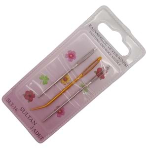 Çanta Aksesuar 3 Lü Kanvas Örgü ve Yün İğnesi Seti SLT-16