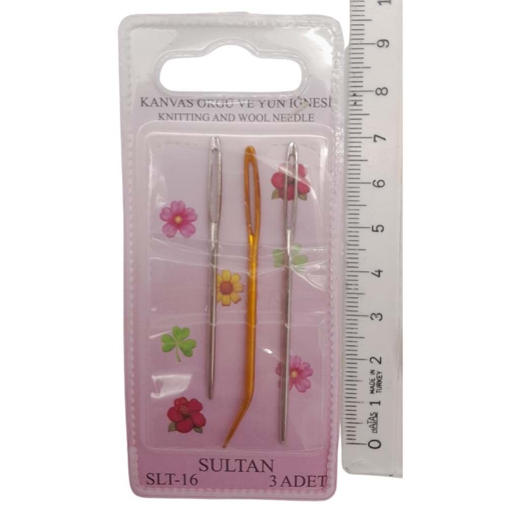 Çanta Aksesuar 3 Lü Kanvas Örgü ve Yün İğnesi Seti SLT-16