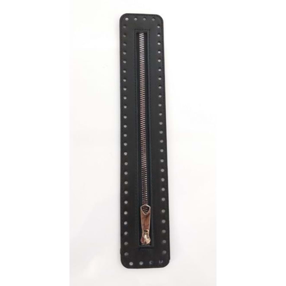 Çanta Aksesuar Derili Fermuar Yeni Model Siyah 30 Cm Gümüş