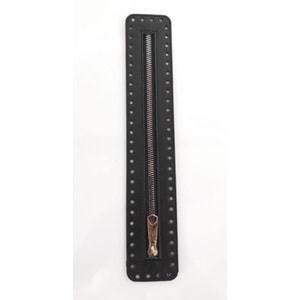 Çanta Aksesuar Derili Fermuar Yeni Model Siyah 30 Cm Gümüş