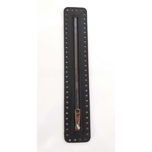 Çanta Aksesuar Derili Fermuar Yeni Model Siyah 30 Cm Gümüş