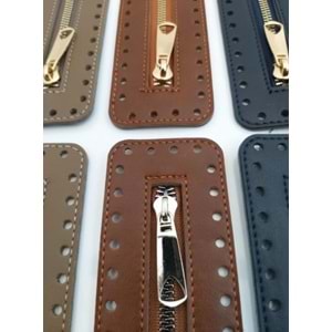 Çanta Aksesuar Derili Fermuar Yeni Model Taba 30 Cm Gümüş