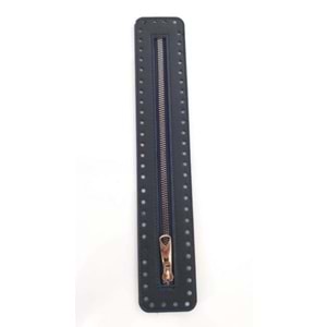 Çanta Aksesuar Derili Fermuar Yeni Model Lacivert 30 Cm Gümüş