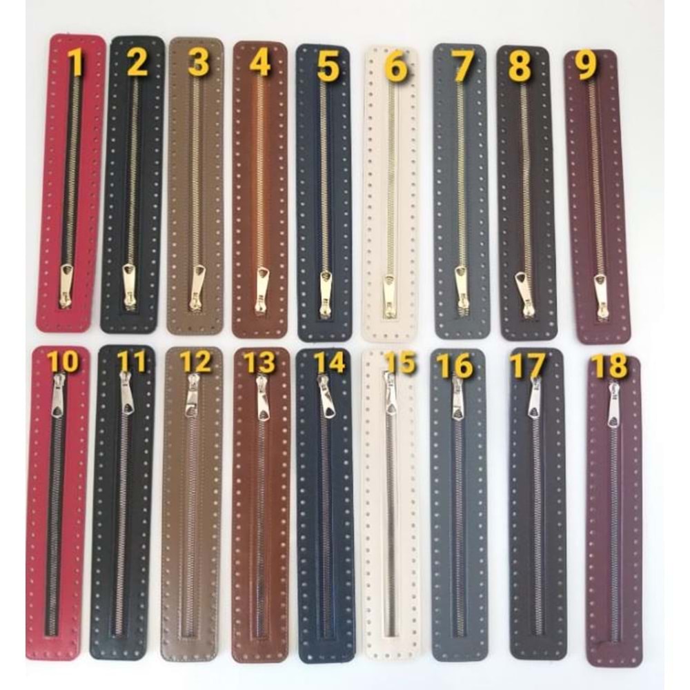 Çanta Aksesuar Derili Fermuar Yeni Model Krem 30 Cm Light Gold