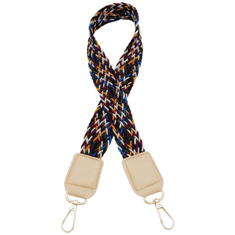 Çanta Aksesuar Ledi Supra Örgü Model Bej Renk Derili Çanta Sapı Light Gold Metalli