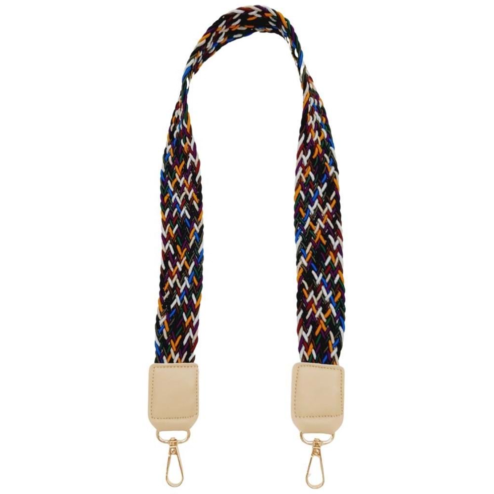 Çanta Aksesuar Ledi Supra Örgü Model Bej Renk Derili Çanta Sapı Light Gold Metalli