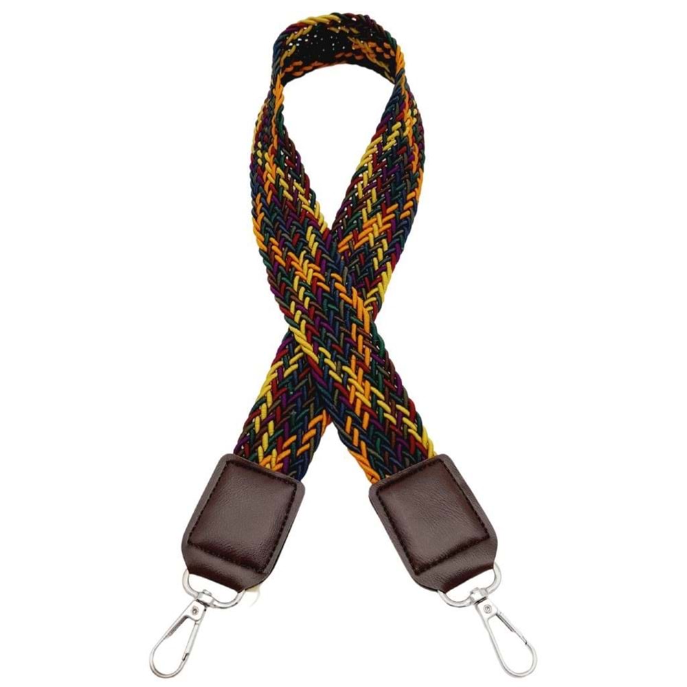 Çanta Aksesuar Ledi Supra Örgü Model Koyu Kahverengi Derili Çanta Sapı Gümüş Metalli