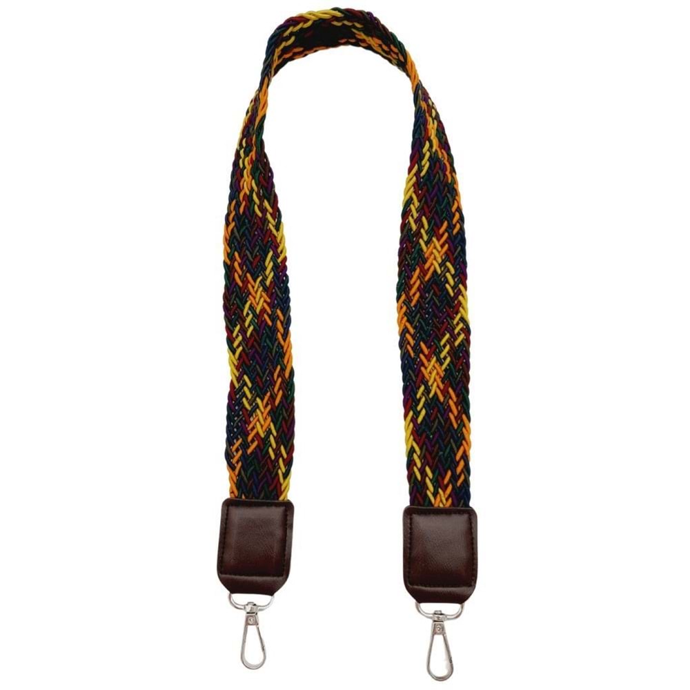 Çanta Aksesuar Ledi Supra Örgü Model Koyu Kahverengi Derili Çanta Sapı Gümüş Metalli