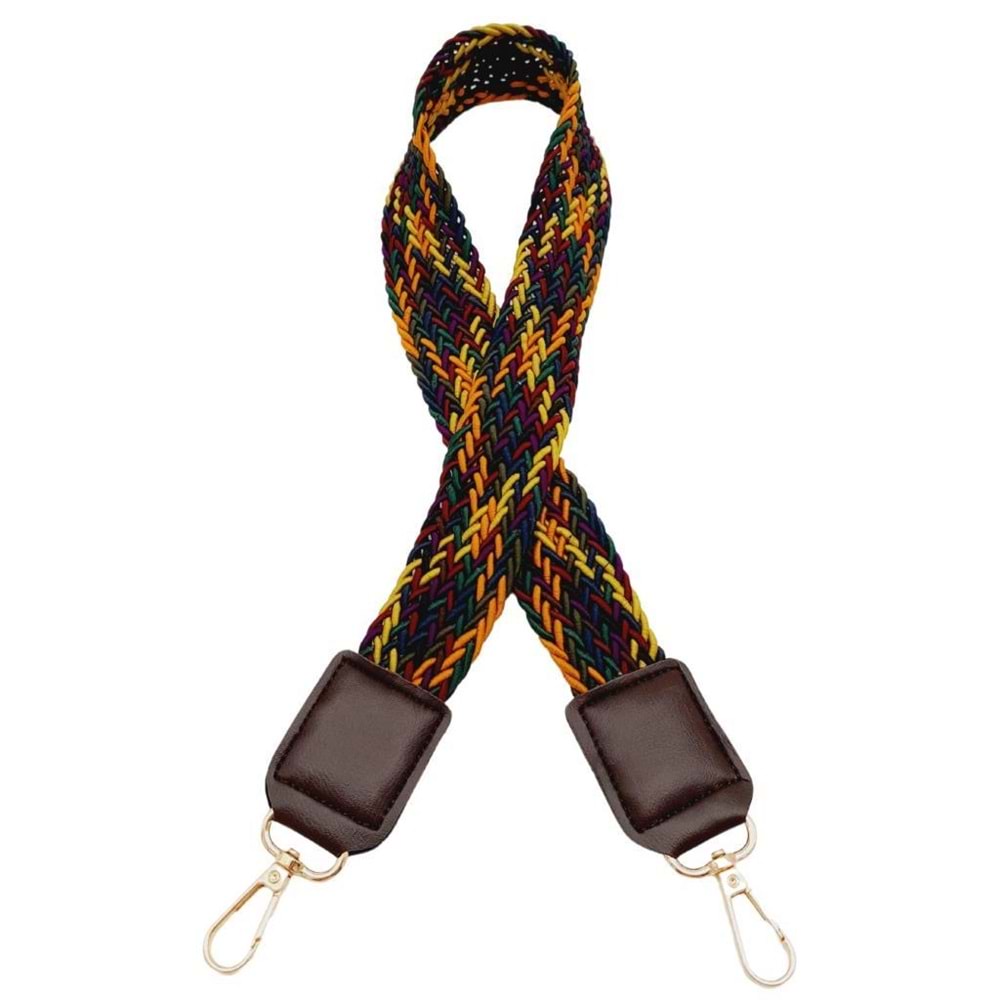 Çanta Aksesuar Ledi Supra Örgü Model Koyu Kahverengi Derili Çanta Sapı Light Gold Metalli