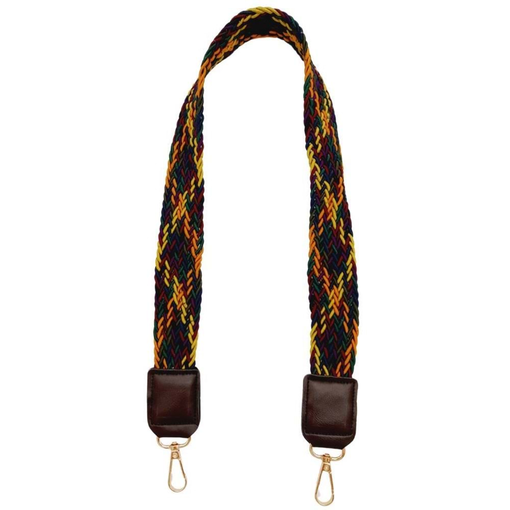 Çanta Aksesuar Ledi Supra Örgü Model Koyu Kahverengi Derili Çanta Sapı Light Gold Metalli