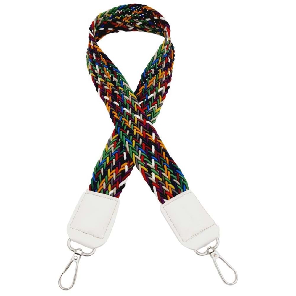 Çanta Aksesuar Ledi Supra Örgü Model Beyaz Renk Derili Çanta Sapı Gümüş Metalli