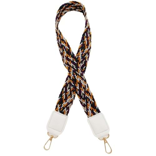 Çanta Aksesuar Ledi Supra Örgü Model Beyaz Renk Derili Çanta Sapı Light Gold Metalli