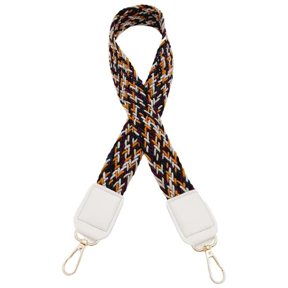 Çanta Aksesuar Ledi Supra Örgü Model Beyaz Renk Derili Çanta Sapı Light Gold Metalli