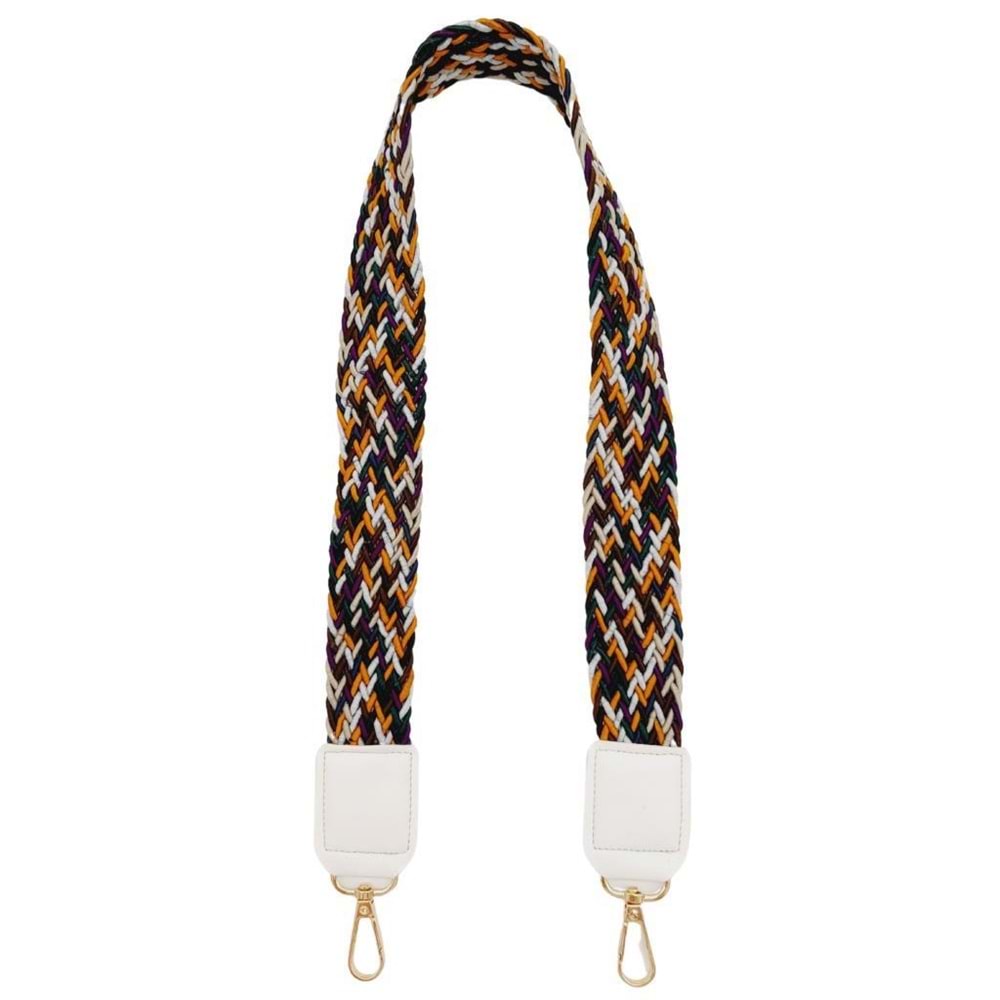 Çanta Aksesuar Ledi Supra Örgü Model Beyaz Renk Derili Çanta Sapı Light Gold Metalli