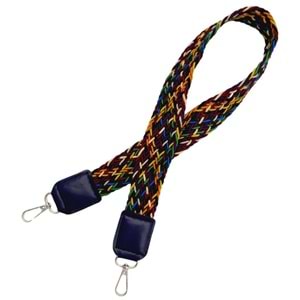 Çanta Aksesuar Ledi Supra Örgü Model Lacivert Renk Derili Çanta Sapı Gümüş Metalli