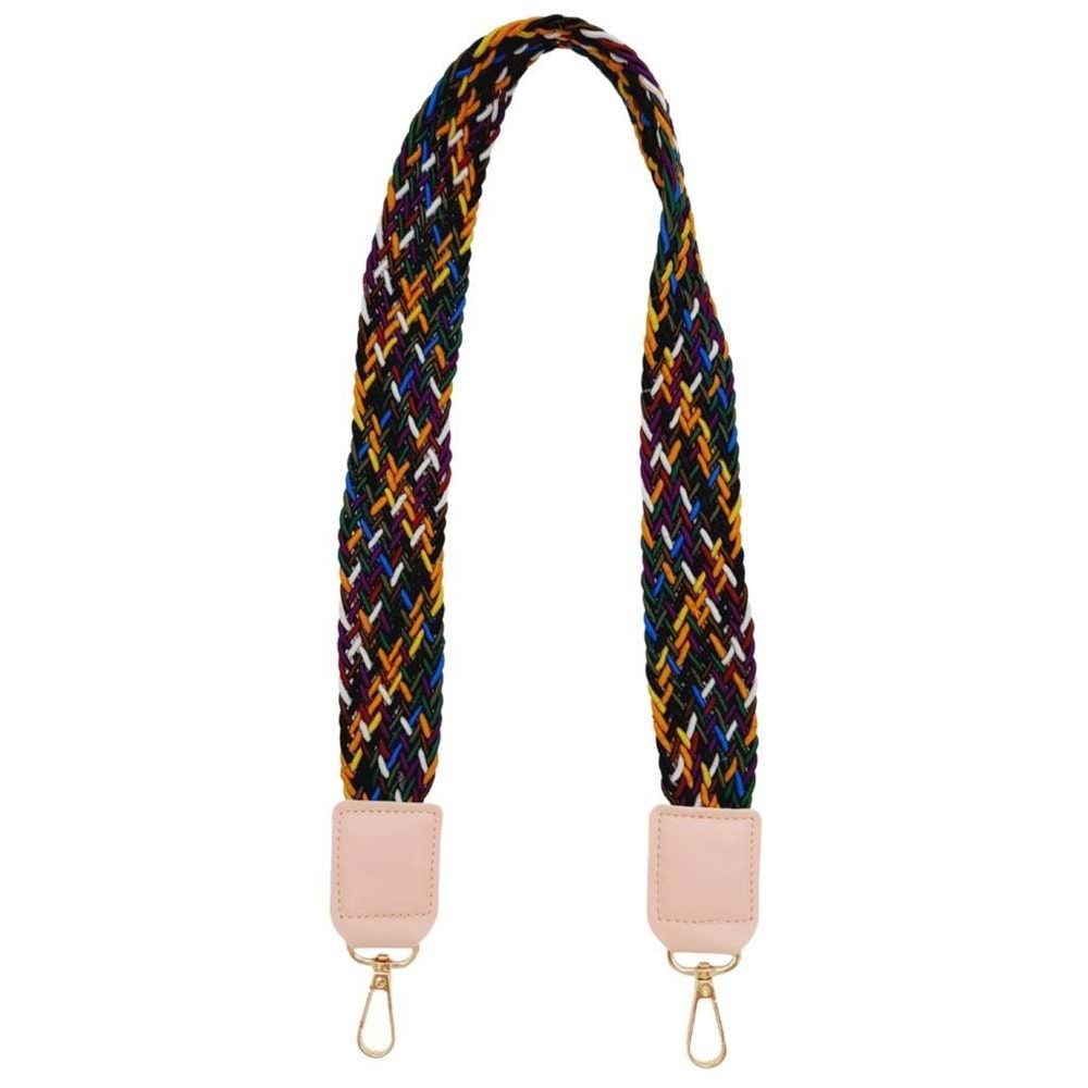 Çanta Aksesuar Ledi Supra Örgü Model Pudra Renk Derili Çanta Sapı Light Gold Metalli