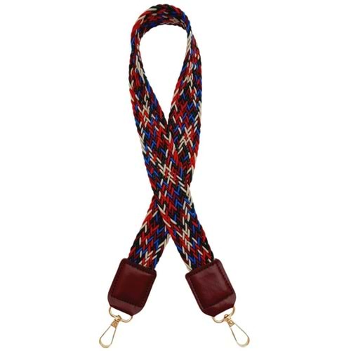 Çanta Aksesuar Ledi Supra Örgü Model Bordo Renk Derili Çanta Sapı Light Gold Metalli