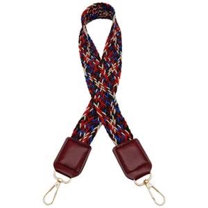 Çanta Aksesuar Ledi Supra Örgü Model Bordo Renk Derili Çanta Sapı Light Gold Metalli