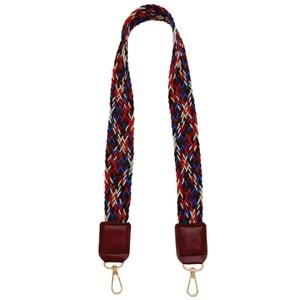 Çanta Aksesuar Ledi Supra Örgü Model Bordo Renk Derili Çanta Sapı Light Gold Metalli